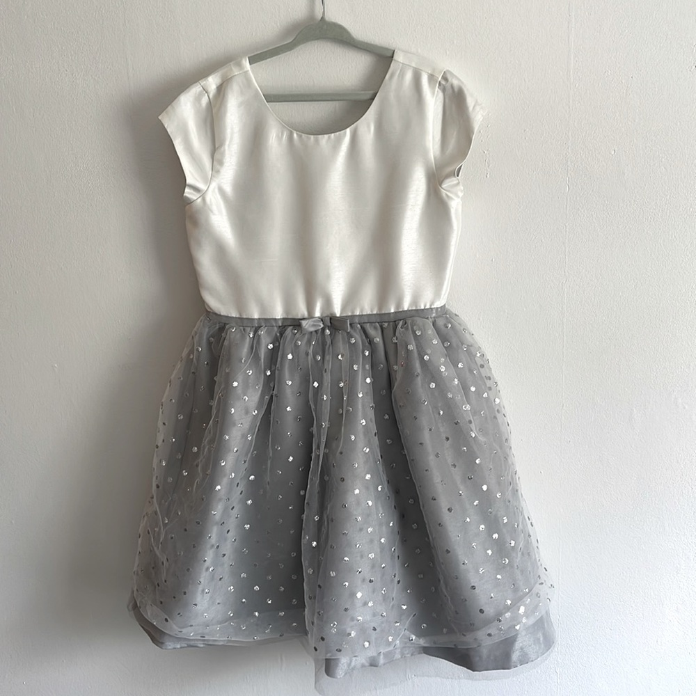 Gymboree Size 8 Fancy Tulle Silver Dress